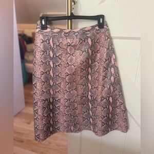 Alice + Olivia animal print leather skirt
